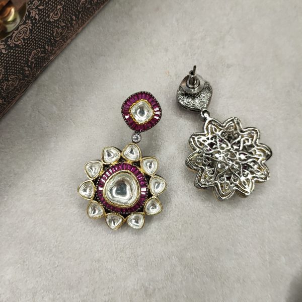 Pink Kundan earrings